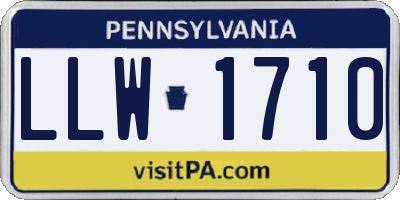PA license plate LLW1710