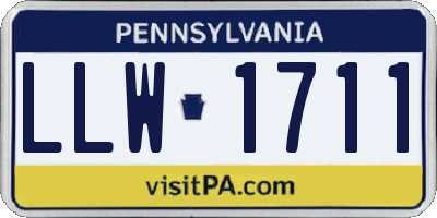 PA license plate LLW1711
