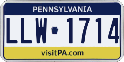 PA license plate LLW1714