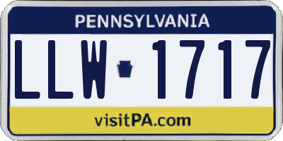 PA license plate LLW1717