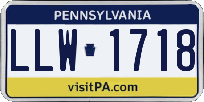 PA license plate LLW1718