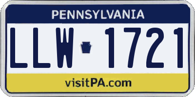 PA license plate LLW1721