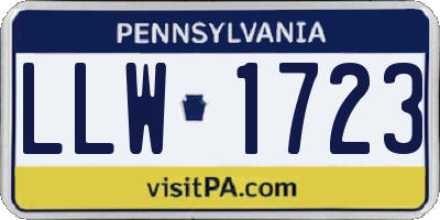 PA license plate LLW1723