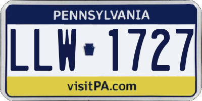 PA license plate LLW1727