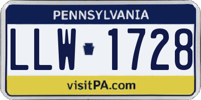 PA license plate LLW1728