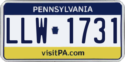 PA license plate LLW1731