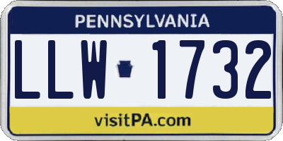 PA license plate LLW1732