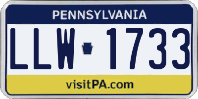 PA license plate LLW1733