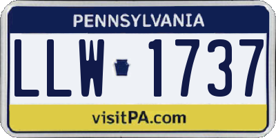 PA license plate LLW1737