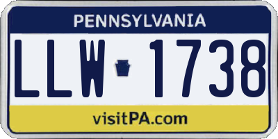 PA license plate LLW1738