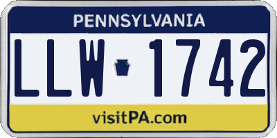 PA license plate LLW1742
