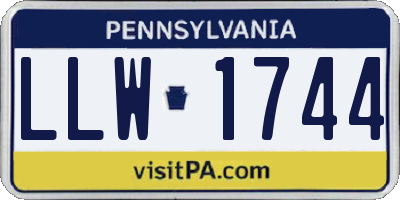 PA license plate LLW1744
