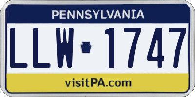 PA license plate LLW1747