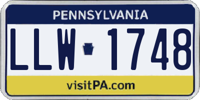 PA license plate LLW1748