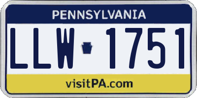PA license plate LLW1751