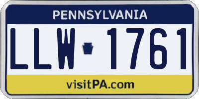 PA license plate LLW1761