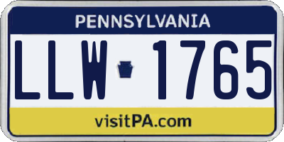 PA license plate LLW1765