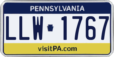 PA license plate LLW1767
