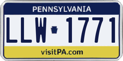 PA license plate LLW1771