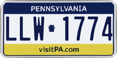 PA license plate LLW1774