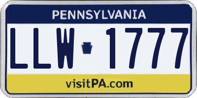 PA license plate LLW1777