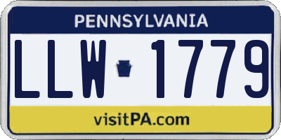 PA license plate LLW1779