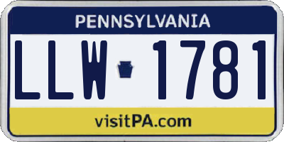 PA license plate LLW1781