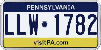 PA license plate LLW1782