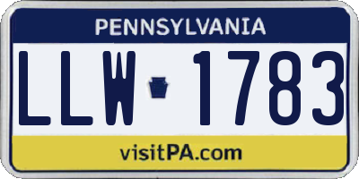 PA license plate LLW1783