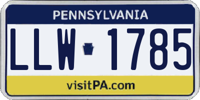 PA license plate LLW1785