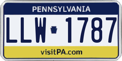 PA license plate LLW1787