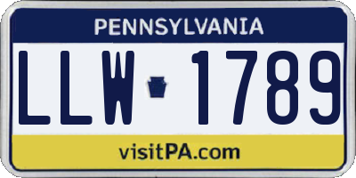 PA license plate LLW1789