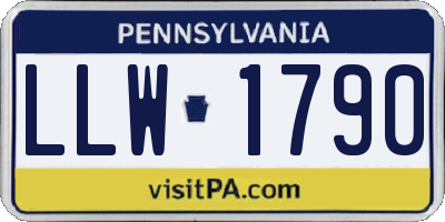 PA license plate LLW1790