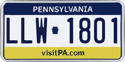 PA license plate LLW1801