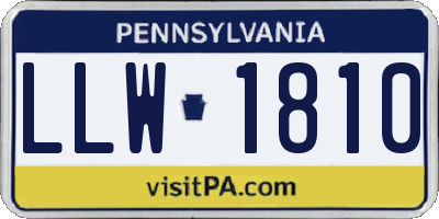 PA license plate LLW1810