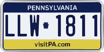 PA license plate LLW1811