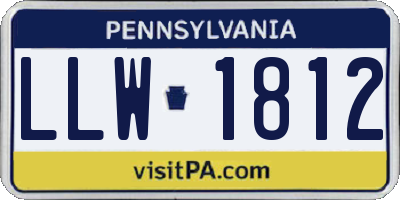 PA license plate LLW1812