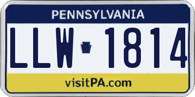 PA license plate LLW1814
