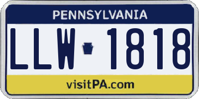 PA license plate LLW1818