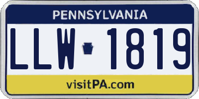 PA license plate LLW1819