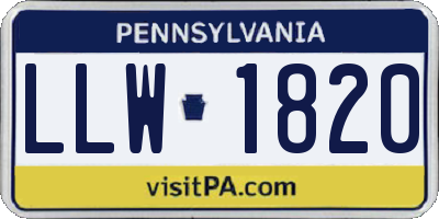 PA license plate LLW1820