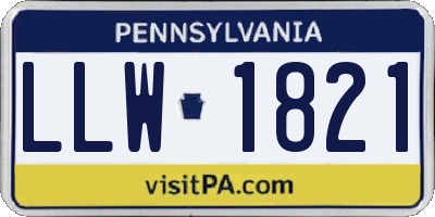 PA license plate LLW1821