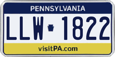 PA license plate LLW1822