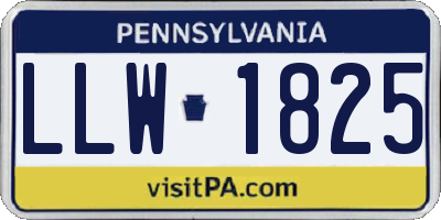 PA license plate LLW1825