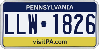 PA license plate LLW1826