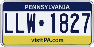 PA license plate LLW1827