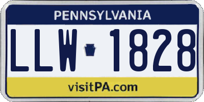 PA license plate LLW1828