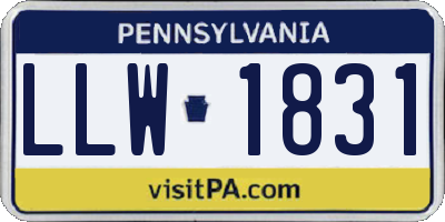 PA license plate LLW1831