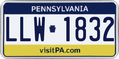 PA license plate LLW1832