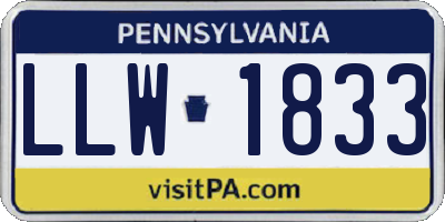 PA license plate LLW1833